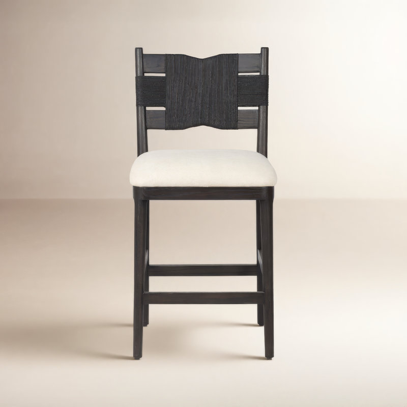 Tova Upholstered Stool, Black