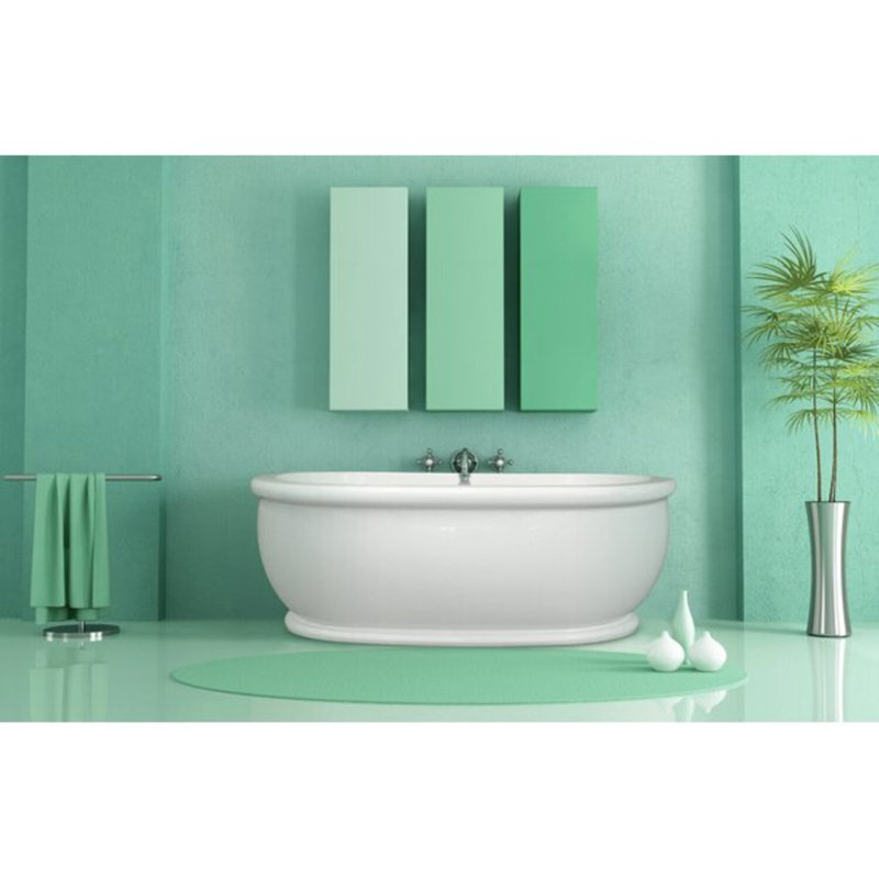 Domingo 66'' L Freestanding Soaking Bathtub, Polished Nickel