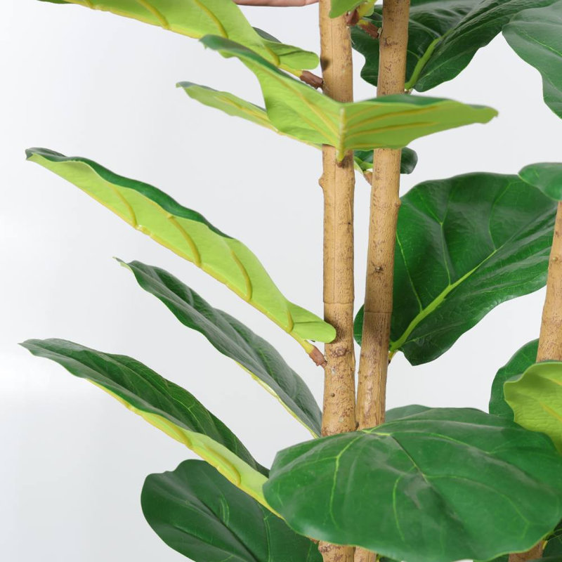 5.2FT Artificial Fiddle Leaf Fig Tree with Pot (Green Leaves)