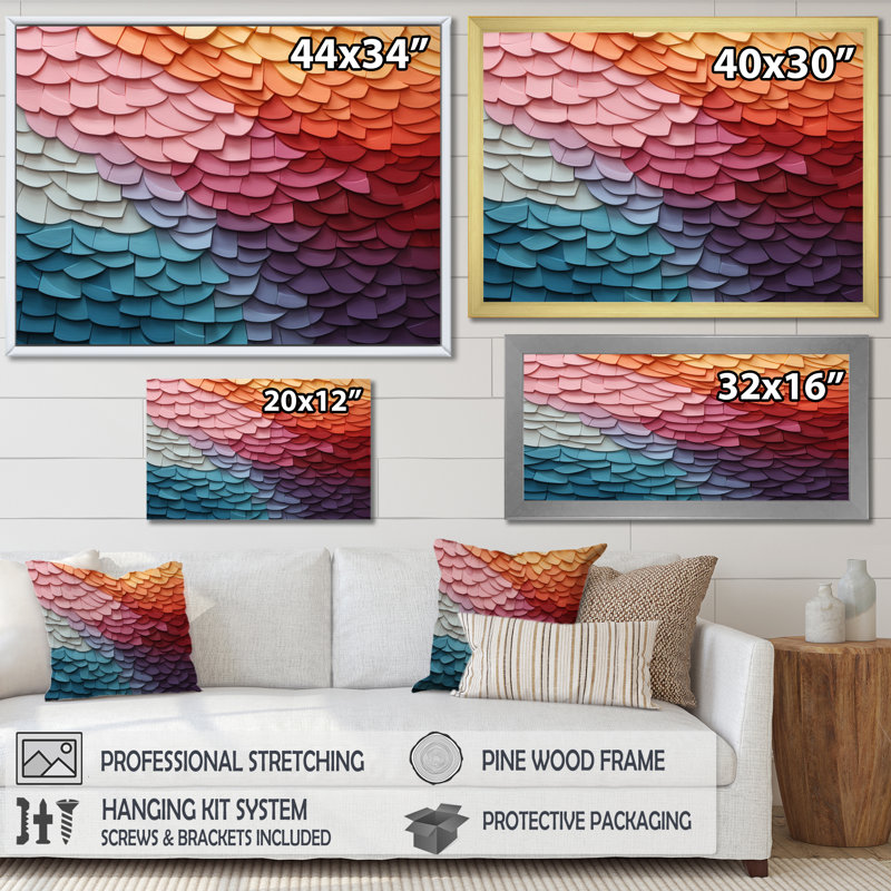 «Opt Harmonious Spectrum IV», reproduction sur toile, Cadre photo noir, H 16 po x l 32 po x P 1 po