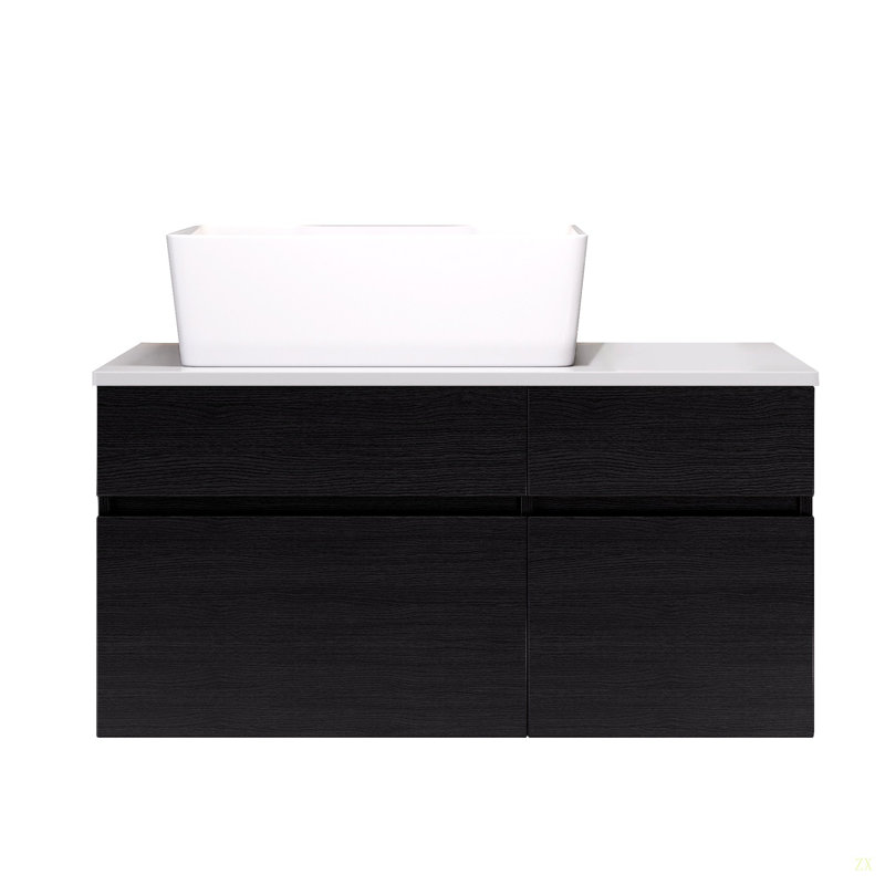 Petit meuble-lavabo flottant simple 31,5 pouces avec lavabo