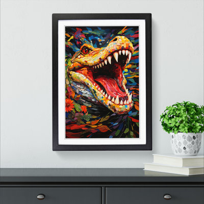 XYZ-FRM-V1223-1785 Alligator Orphism - Single Picture Frame Print on Wood