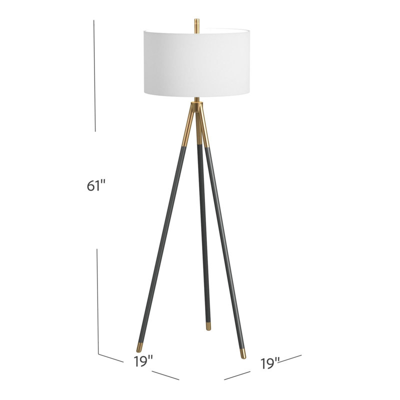 Lampe trépied avec abat-jour cylindrique Rowe