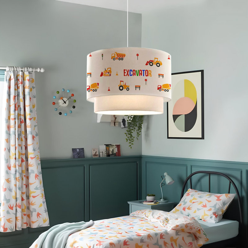 Elegant Fabric Chandelier Light Fixture, 11.8 in Cap Diameter x 7.9 in Cap Height, Total Height: 27.6 in | E27 Max 40W | Stylish Home Lighting for Living Room, Dining Room & Bedroom, Modern Design & Warm Ambiance