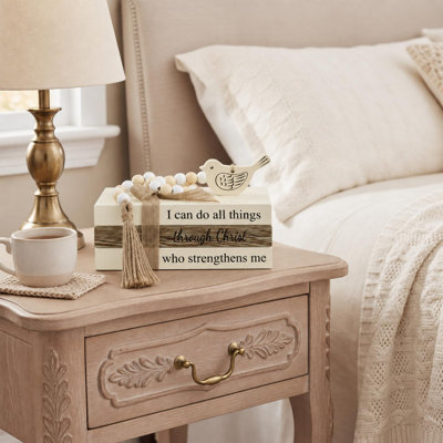 4 Pcs Wooden Farmhouse Decorative Books for Home Decor