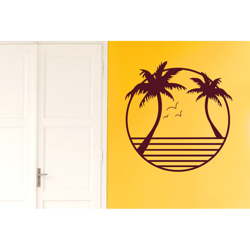 Nautical & Beach Non-Wall Damaging Wall Decal, Burgundy