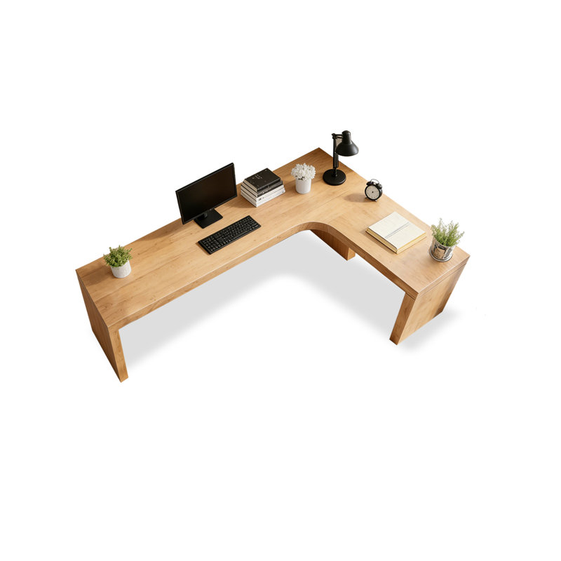 Bureau en bois de pin massif, H 29,53 po x l 70,67 po x P 39,37 po, Retour à droite