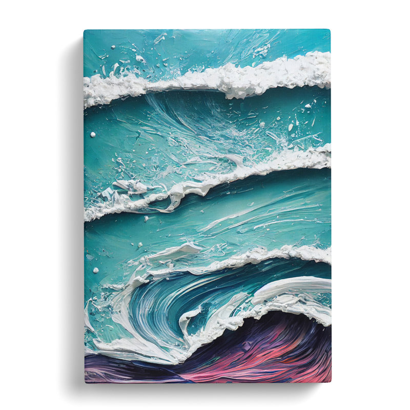 CAN-V0523-197X Beach Pouring - Wrapped Canvas Print, 50cm H x 35cm W x 3cm D