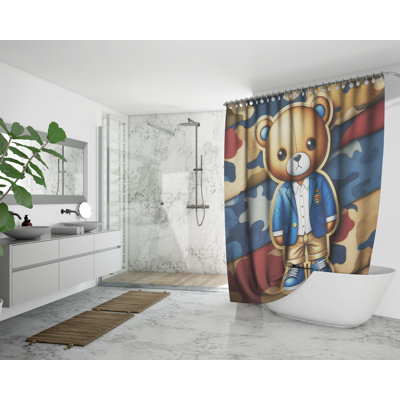 Rideau de douche abstrait avec doublure Cajuste