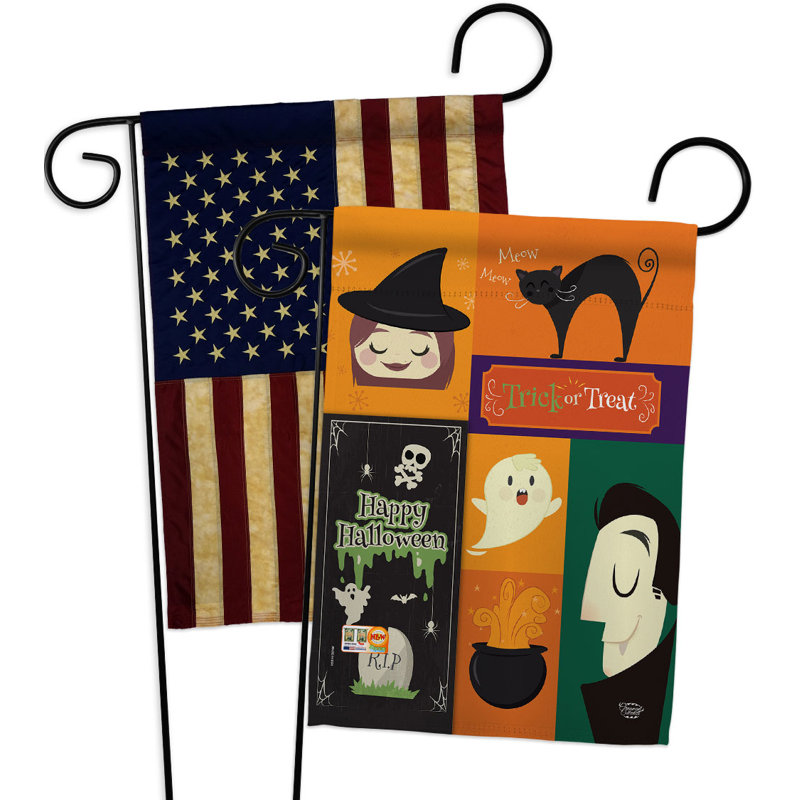 Double Sided 18.5'' H x 13'' W Polyester Halloween Garden Flag