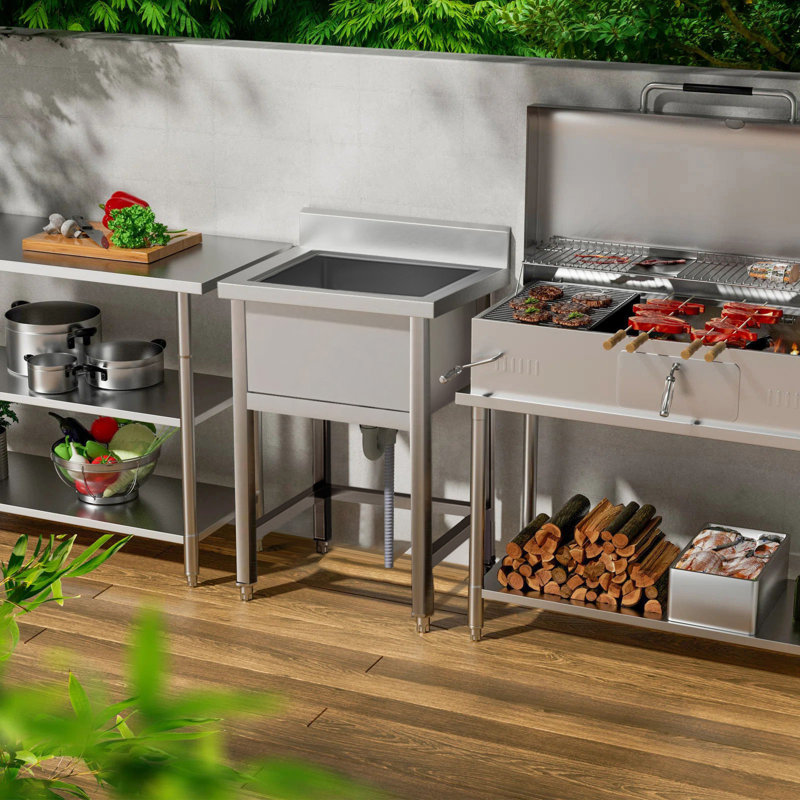Belfry Kitchen Aldridge 600mm W Single Bowl Stainless Steel Kitchen Sink
