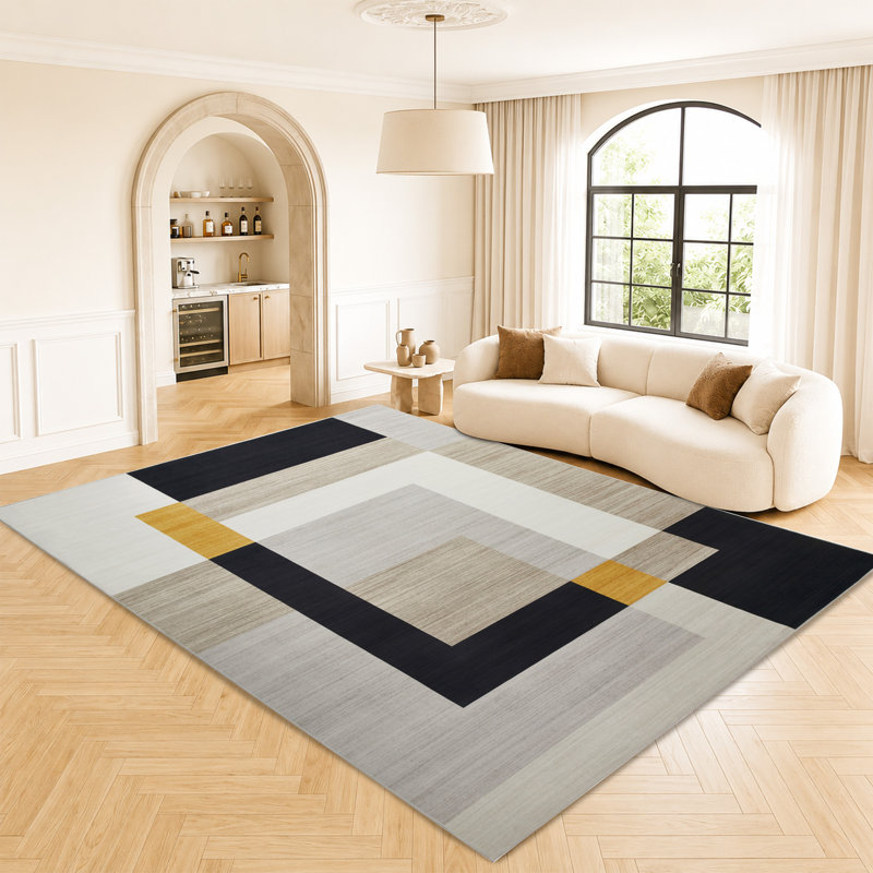 Abstract Machine Printed Shag Area Rug, Rectangle 80 x 150 cm