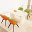 Table de salle à manger moderne de 63 po de couleur crème avec 4 chaises de bureau ergonomiques en PU
