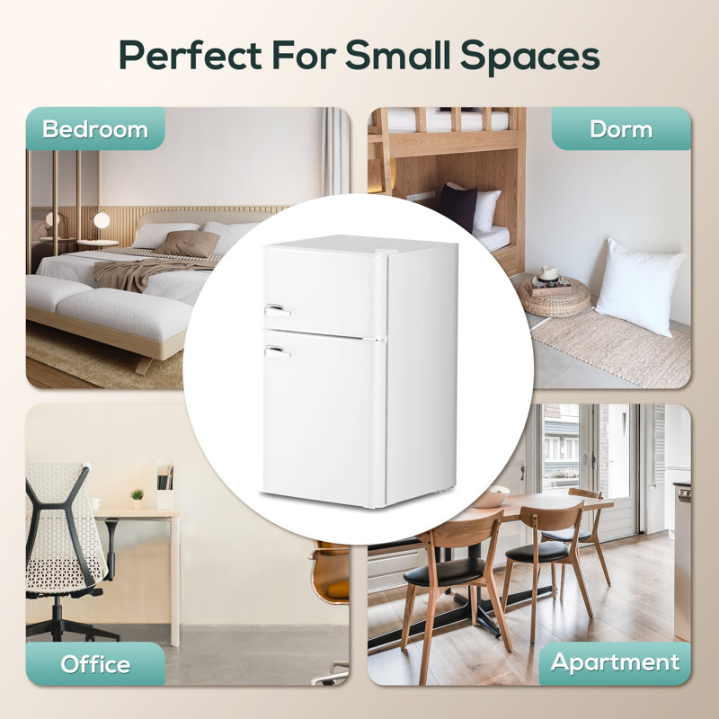 Antarctic Star 3.2 Cu.Ft Retro Mini Fridge, White