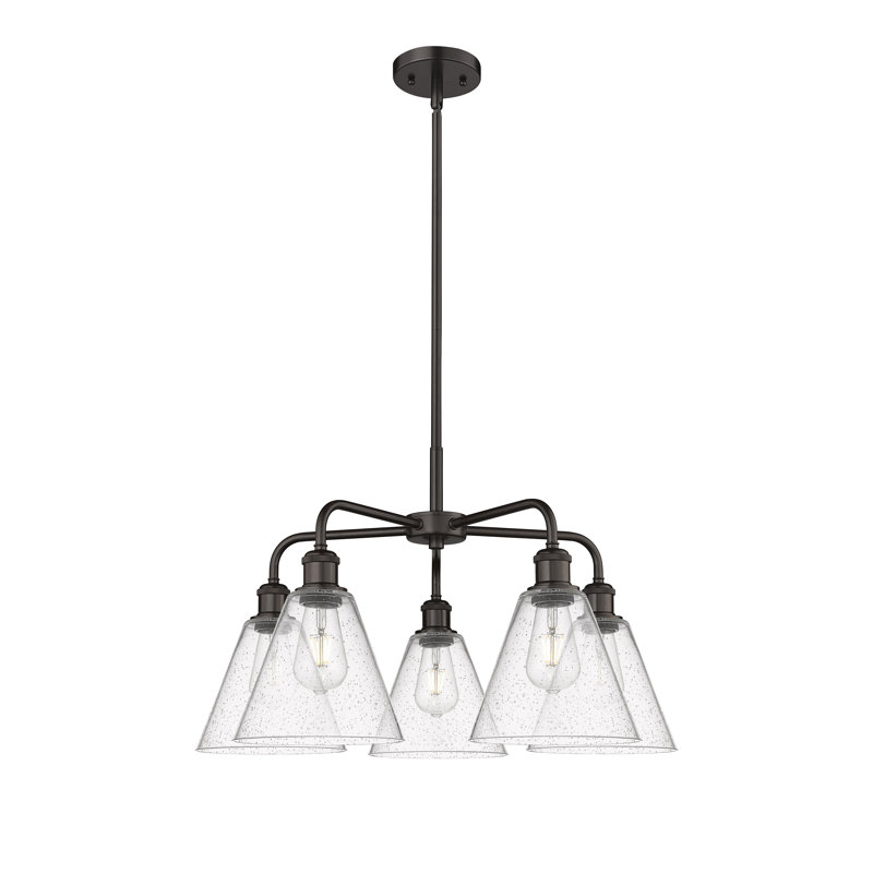 Lustre conique à 5 lumières Mallery, Bronze huilé