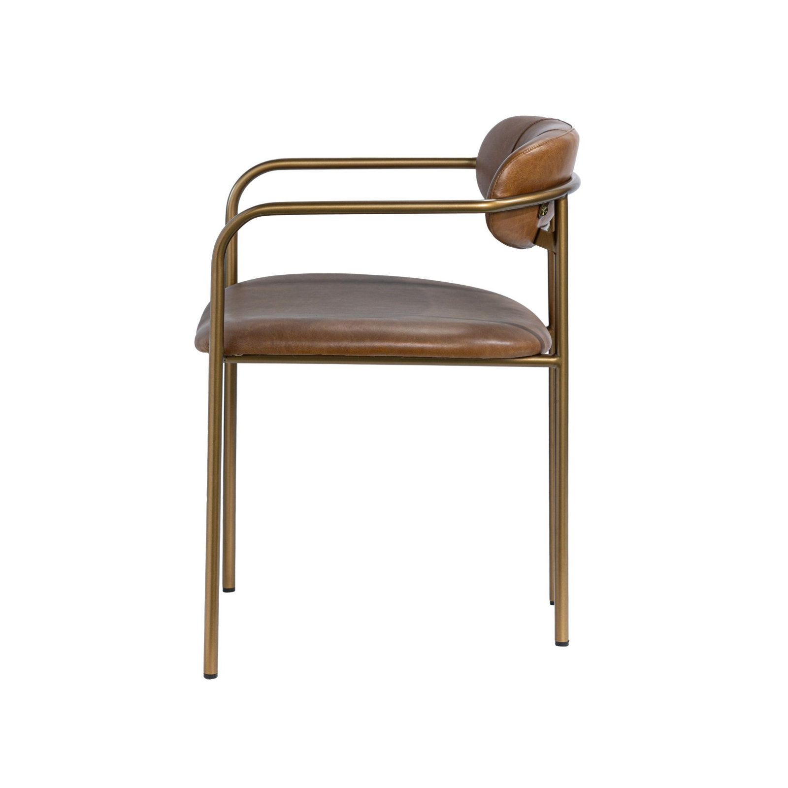 Belarus Dining Armchair, Gold, Light Brown