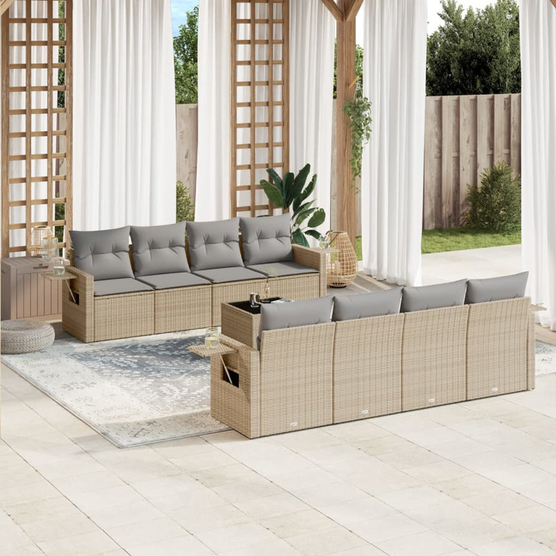  Garden Sofa Set Beige, Light Grey
