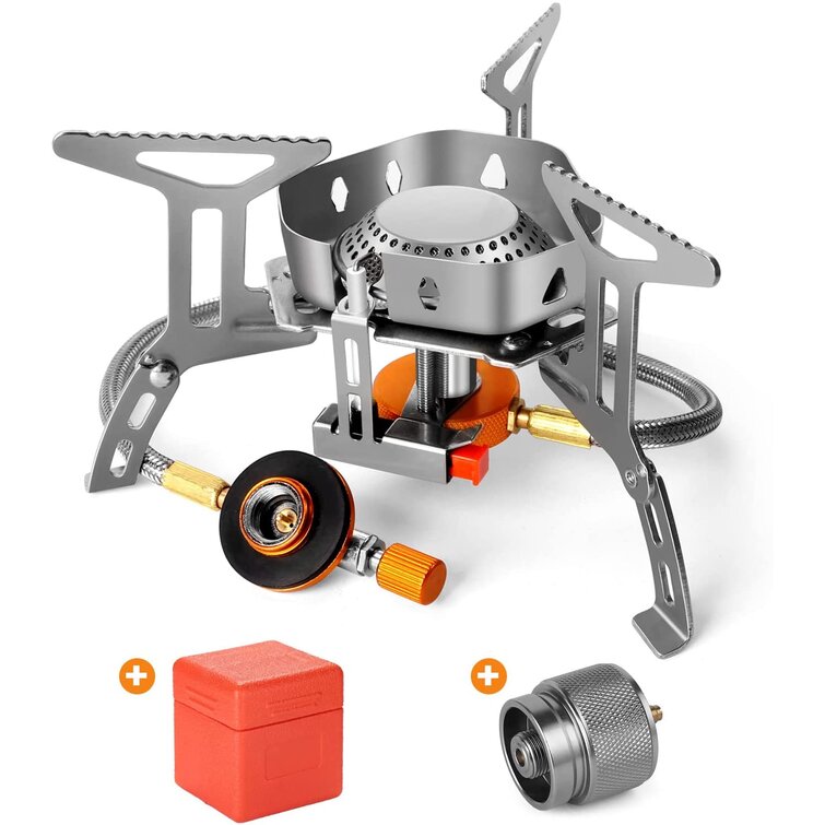 c&g outdoors 3500W Windproof Camp Stove Camping Gas Stove With Fuel  Canister Adapter, Piezo Ignition, Carry Case, Portable Collapsible Stove  Burner For Outdoor Backpacking Hiking And Picnic