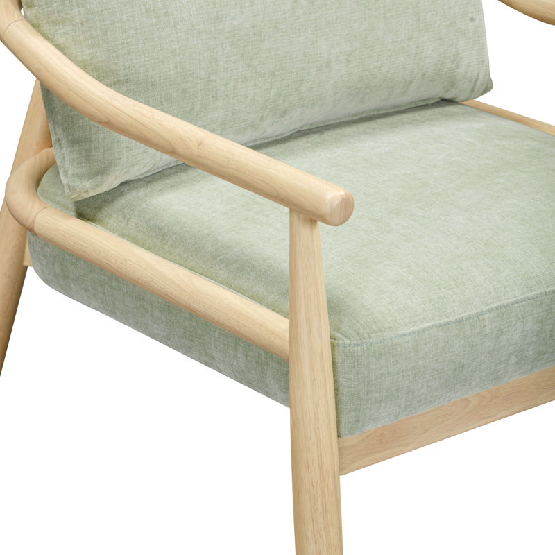 Fauteuil d'appoint en velours, Chenille vert menthe