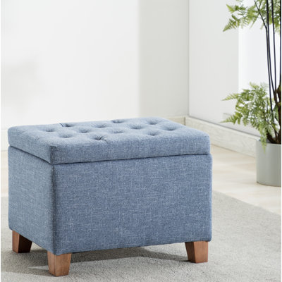 Repose-pieds de rangement rectangulaire capitonné 24 po avec rangement