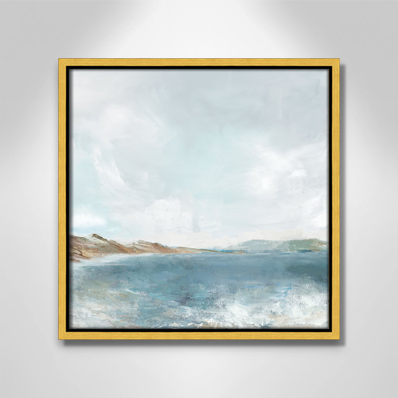 Echoes in Blue Print par PI Studio, Flotteur doré, H 13,5 po x l 13,5 po