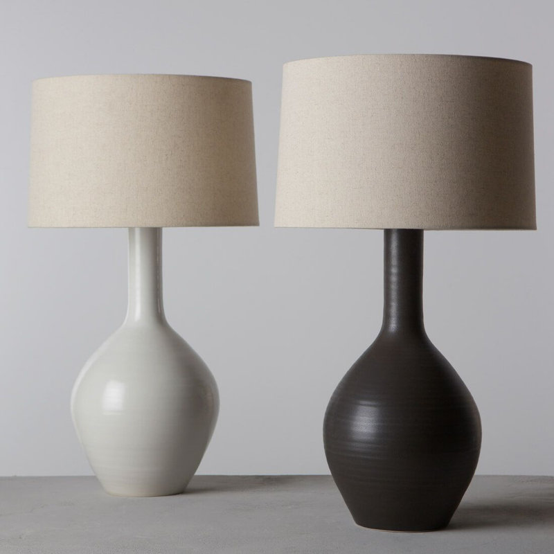 Warren 20.5" Table Lamp Base, Alabaster, 20.5" H x 7.75" W x 7.75" D