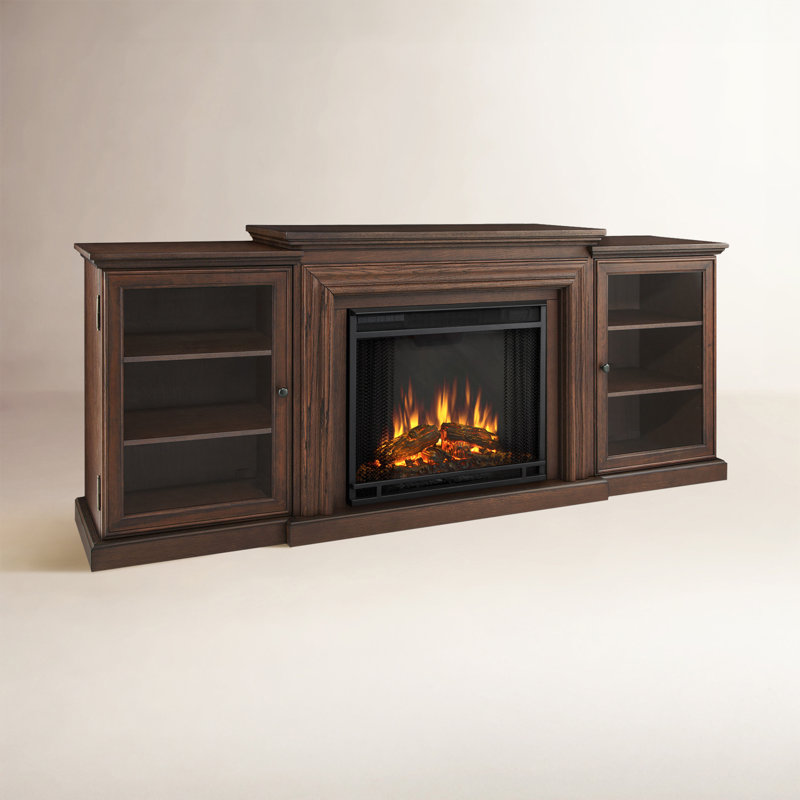 Frederick 72'' TV Stand with Fireplace, Chestnut Oak