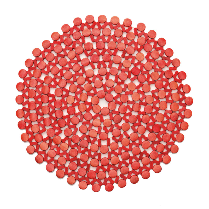 Round Bamboo Placemat, Coral