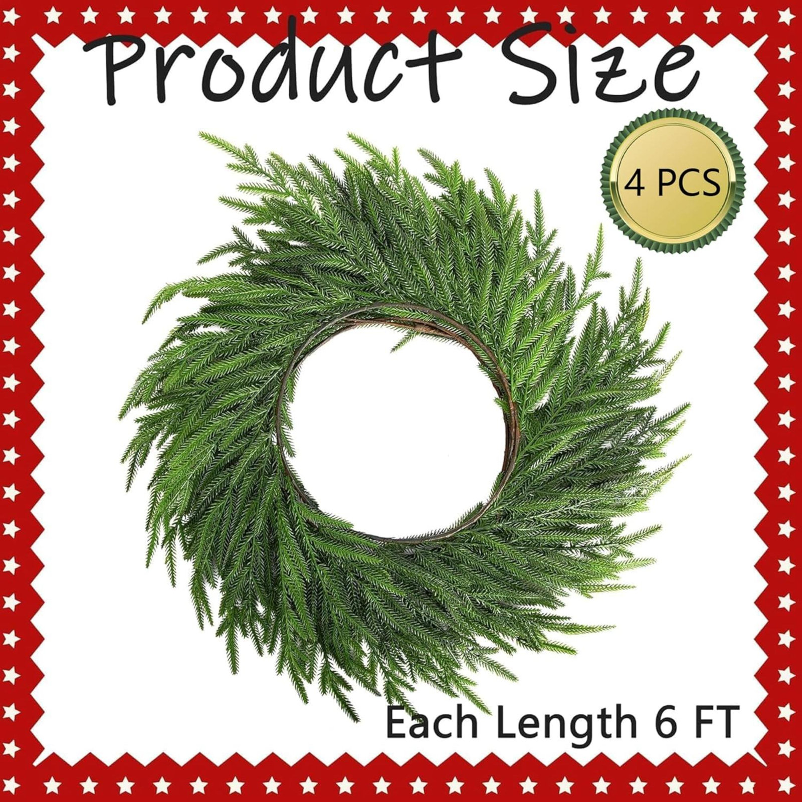 9" Norfolk Pine Christmas Garland