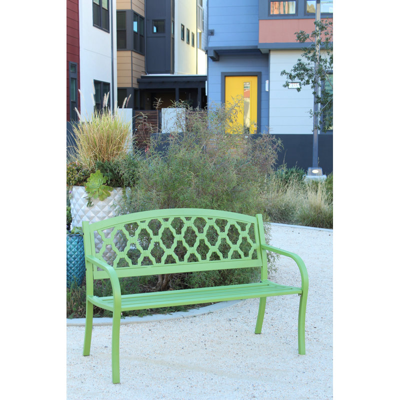 Banc de jardin en acier Evelyn, Vert