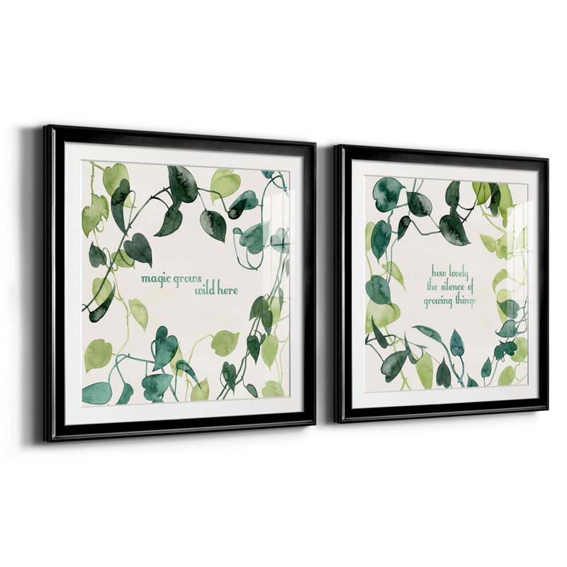 Magic Grows I Magic Grows I - ensemble de 2 reproductions d'art, H 30,5 po x l 61 po x P 1,5 po, Papier encadré noir, Blanc