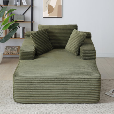 Oversized Corduroy Chaise Lounge Sofa No Assembly