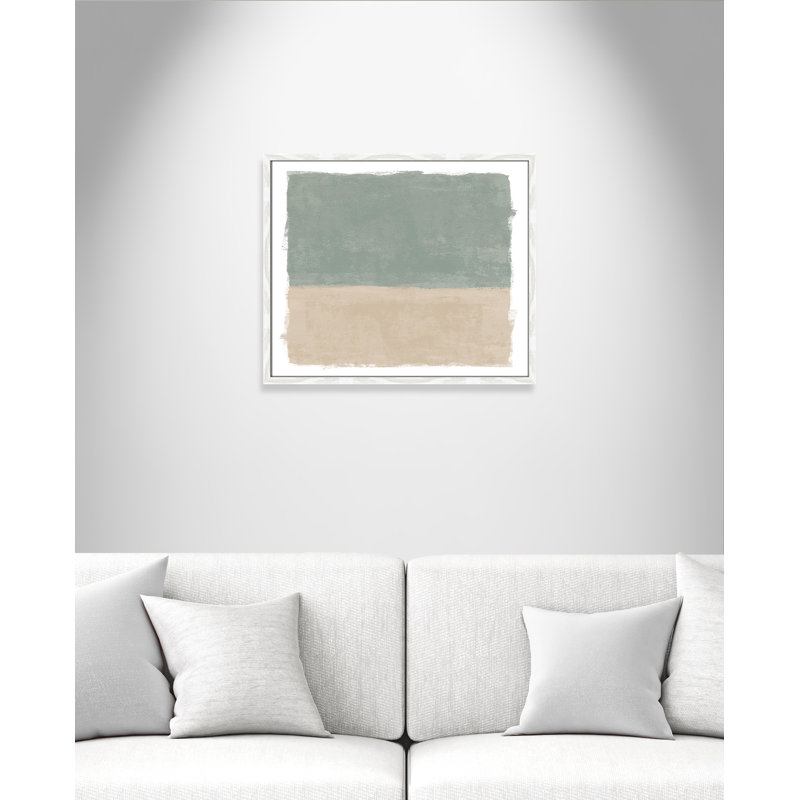 «Sage and Sand I - Landscape Version Print» par Natalie Carpentieri, L 25,5 po x H 21,5 po, Grain de bois blanc