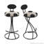 Ensemble de 2 tabourets de bar ronds à rayures en forme de S-118897570-118897572