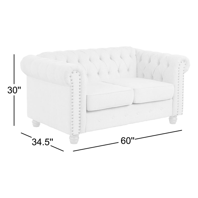 Leite Upholstered 61'' Loveseat, Light Blue Velvet