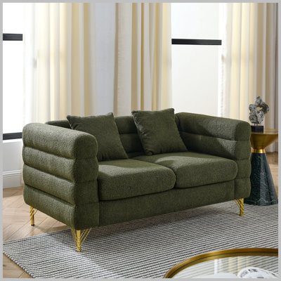Modern Oversized 3 Seater Sectional Sofa with 3 Pillows for Living Room