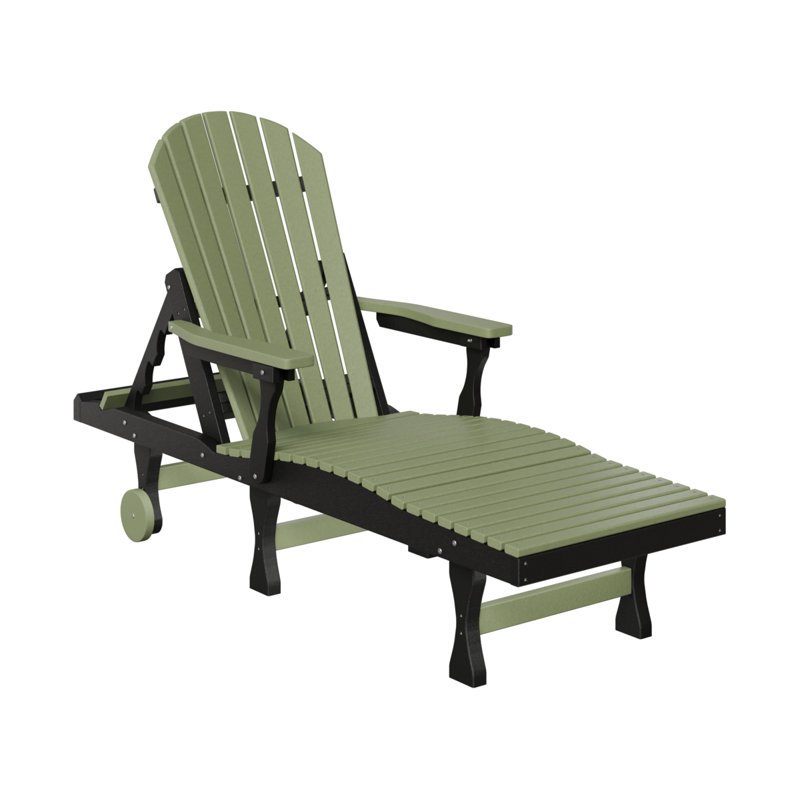 Berlin Gardens Comfo Back Chaise Lounge, Sage Top/Black Base