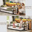 Lit de jour simple avec lit gigogne escamotable, structure de lit de jour en bois de ferme avec 3 tiroirs de rangement et tablettes, lit de jour simple avec station de charge et lumières DEL pour la chambre à coucher, la chambre d'amis-774709645-797322160
