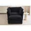 Fauteuil moderne avec repose-pieds mobile, siège large, accoudoirs courbés et coussins moelleux pour un salon et une chambre à coucher confortables-13677250