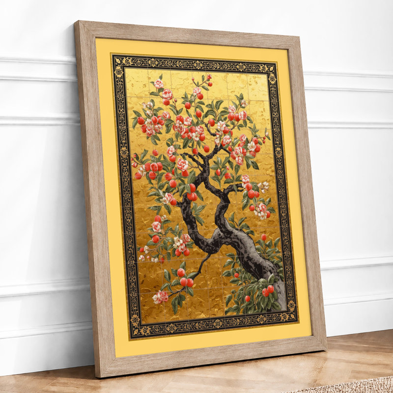 Blossoms in Spring Japandi - Framed Print, A3 - 42.0 x 29.7 cm, Oak