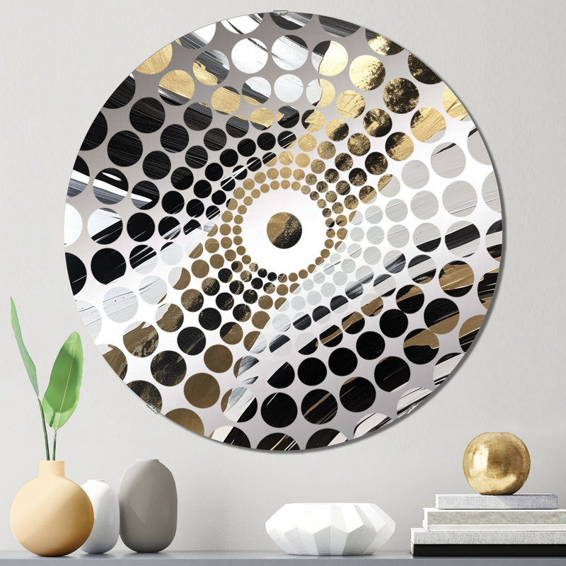 New Gold Balance III - Concentric Circles Decorative Mirror, 23.6" x 23.6"