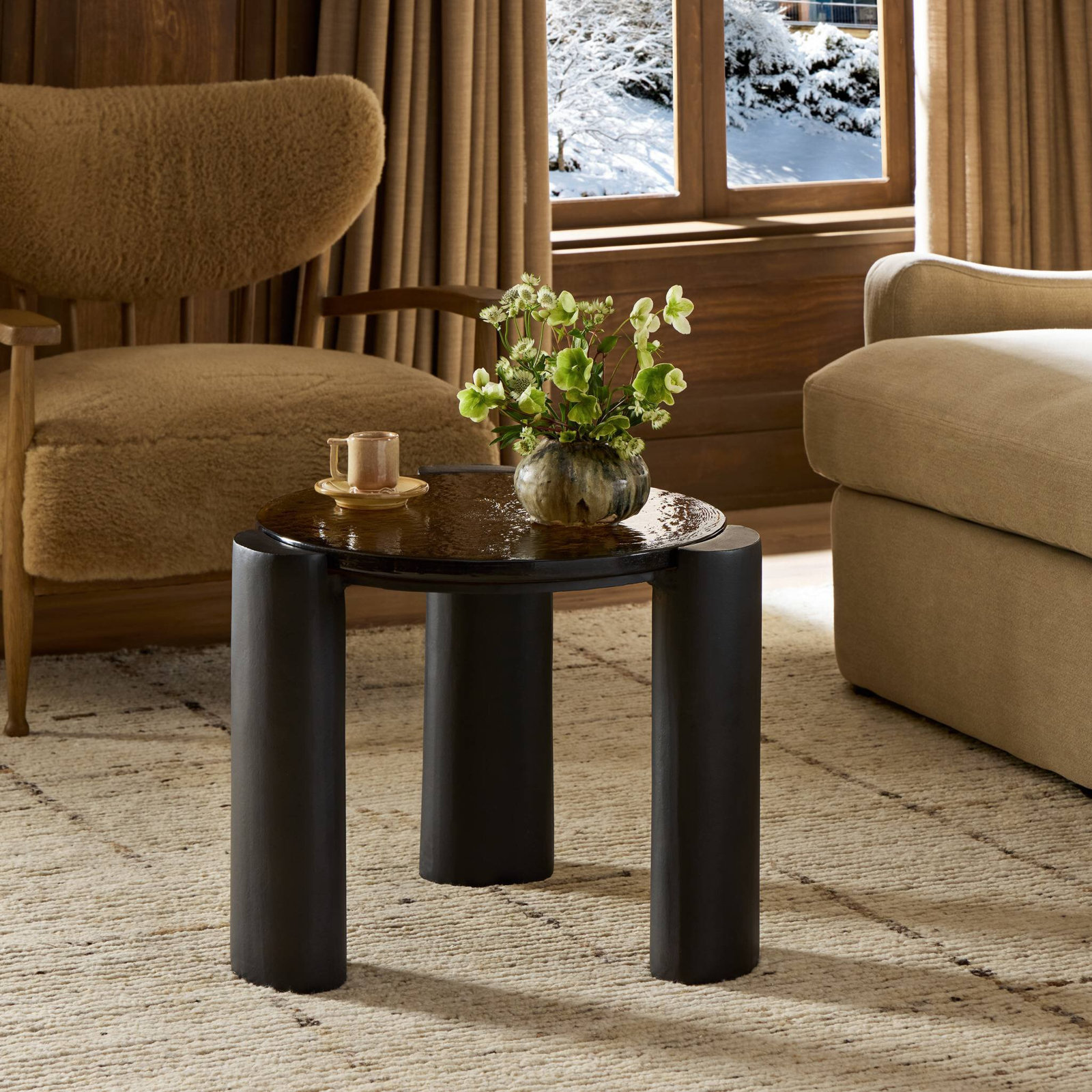 Abela Glass End Table, 18.75" H x 24.25" W x 23.75" D