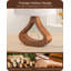 34CM Solid Wood Base Table Lamp with Linen Shade,Included LED Bulb