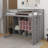 Twin Size Wood Loft Bed With Wardrobe, Shelves And Cabinet-41436627