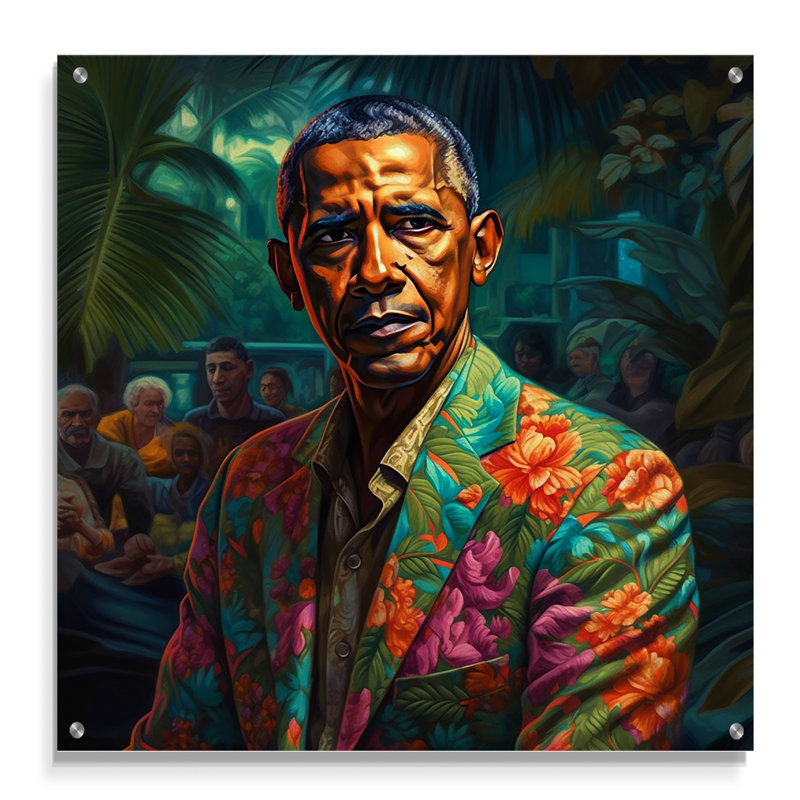 «Obama Miami Vibes I», art mural acrylique, H 30 po x l 30 po