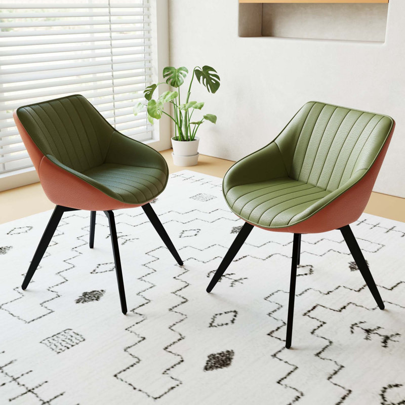 Ensemble de 2 chaises de salle à manger polyvalentes avec un design élégant pour divers environnements, Vert