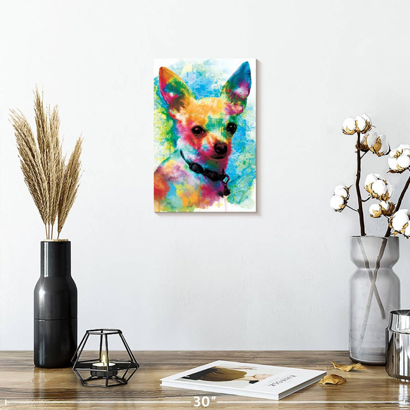 Peinture de chihuahua Brampt, H 12 po x l 8 po