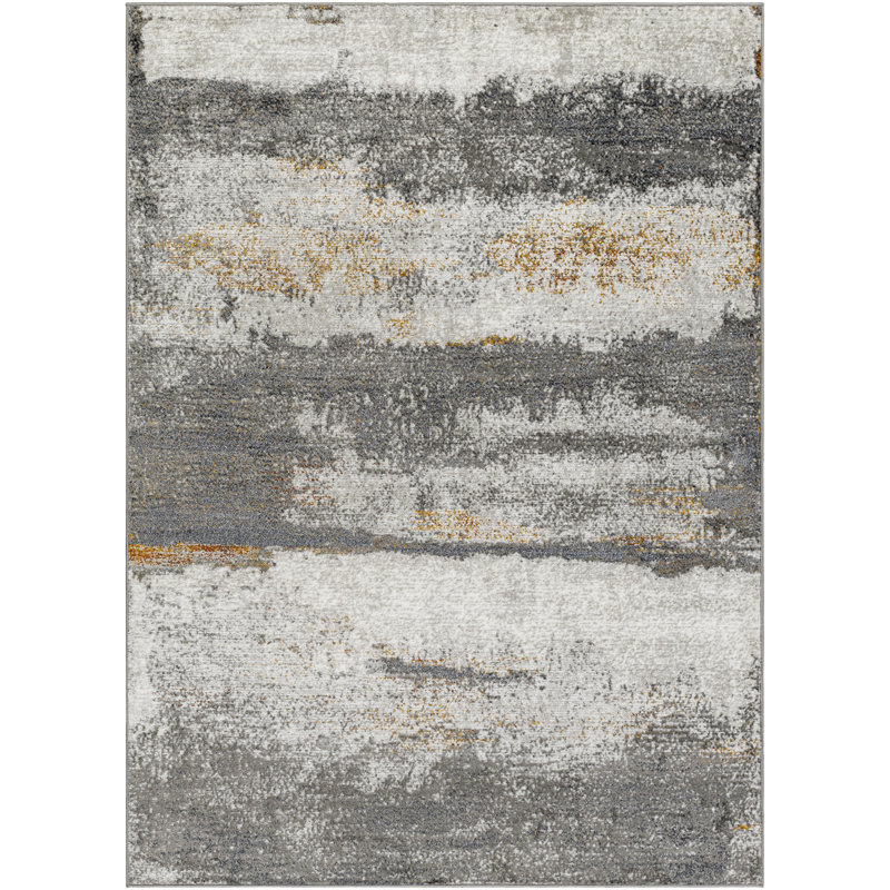 Jan Abstract Gray Area Rug, Rectangle 8' x 10'