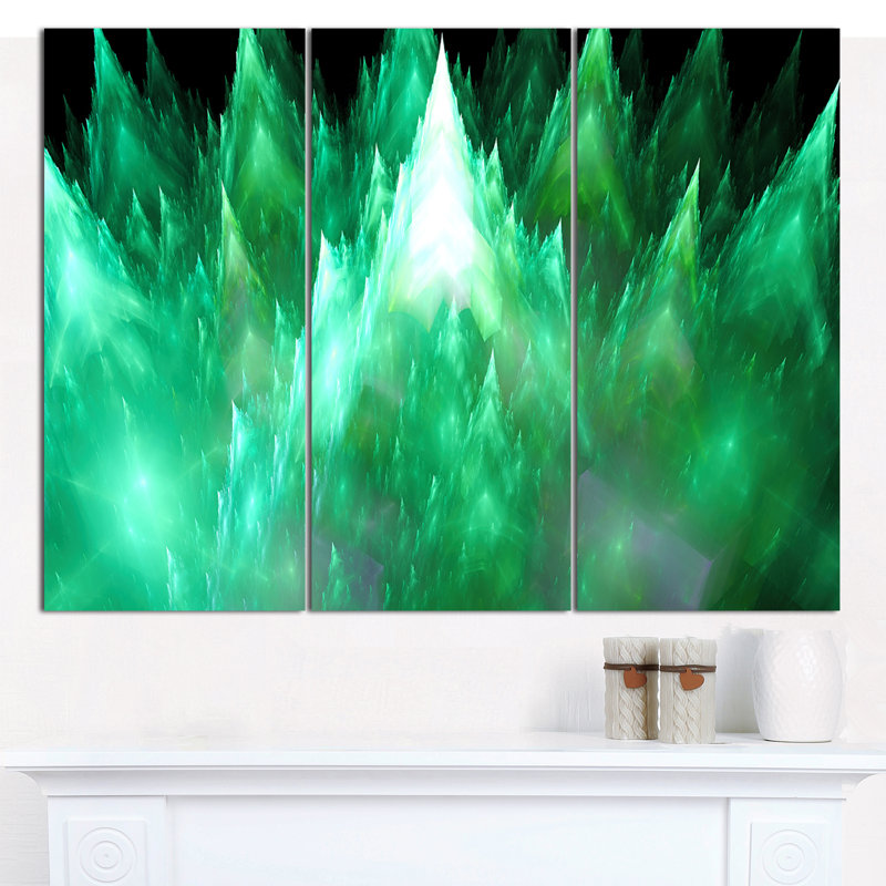 « green fractal crystals design », impression à multiples images sur toile