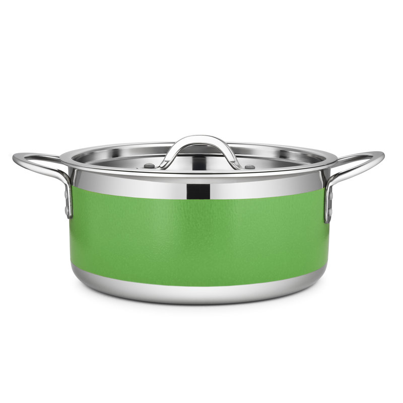 Marmite en acier inoxydable avec couvercle Bon Chef, 4,28 pte, Chaux